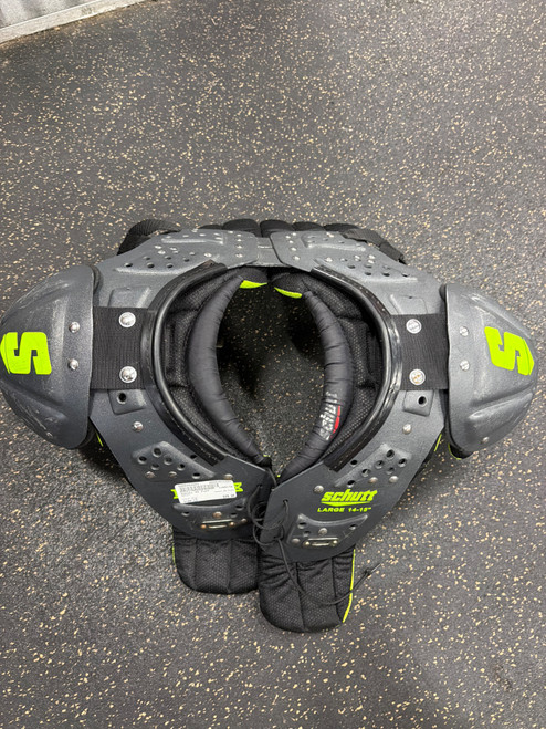 Vist Large View of Product Image Which is Used Schutt DS FLEX FB Shoulder Pads Grey LG