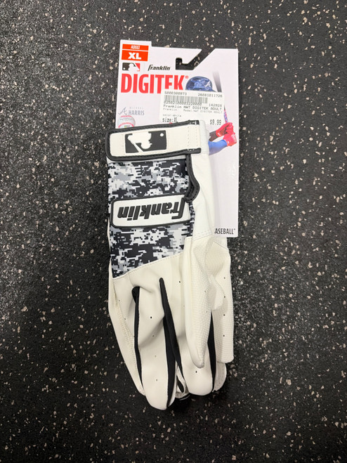 Vist Large View of Product Image Which is Used Franklin NWT DIGITEK ADULT BB/SB Batting Gloves White XL