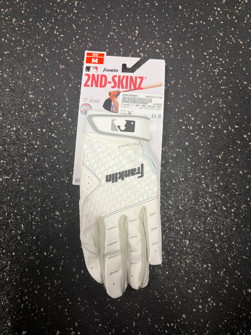 Vist Large View of Product Image Which is Used Franklin NWT 2ND SKINZ ADULT BB/SB Batting Gloves White MD