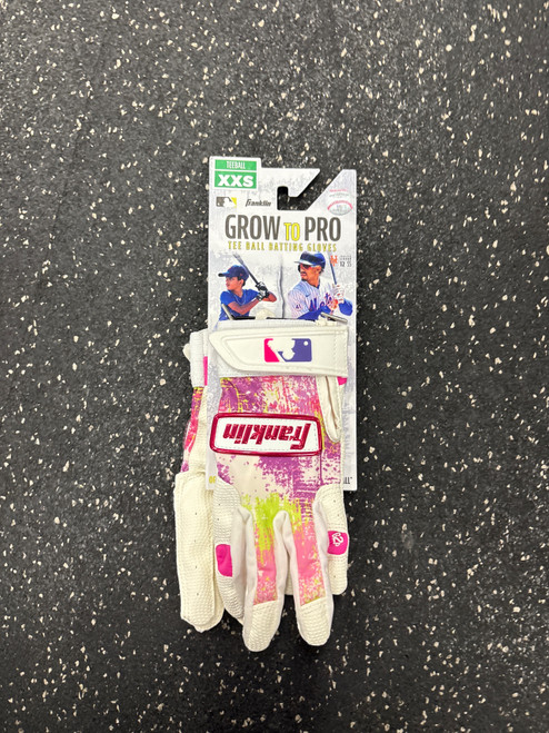 Vist Large View of Product Image Which is Used Franklin NWT GROW TO PRO TEEBALL BB/SB Batting Gloves Purple XXS