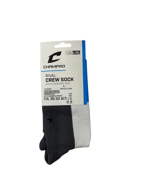 Vist Large View of Product Image Which is New RIVAL CREW SOCK WHITE L/XL 11838-CHPAS9LXLW