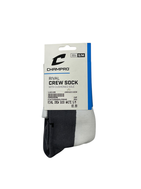 Vist Large View of Product Image Which is New RIVAL CREW SOCK WHITE S/M 11838-CHPAS9SMW