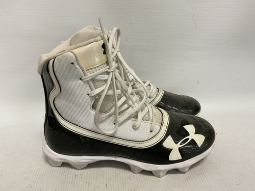 Vist Large View of Product Image Which is Used Under Armour Adult FB Cleats Black And White Senior 6.5