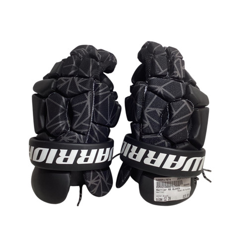 Vist Large View of Product Image Which is Used Warrior AX GLOVES Lacrosse Gloves Mens Black 12"