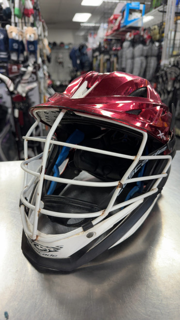 Vist Large View of Product Image Which is Used Cascade XRS Lacrosse Helmet Red One Size