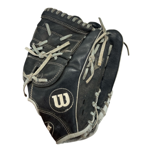 Vist Large View of Product Image Which is Used Wilson A360 BB/SB Glove RH Throw Black 12"