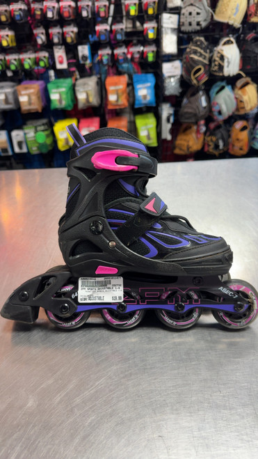Vist Large View of Product Image Which is Used ZPM SPORTS ADJUSTABLE 1-4 Junior Rec Fitness Skates Black Adjustable