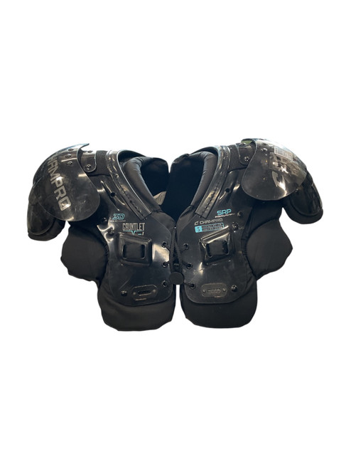 Vist Large View of Product Image Which is Used Champro GAUNTLET VER1 S 60-90 LBS FB Shoulder Pads Black SM