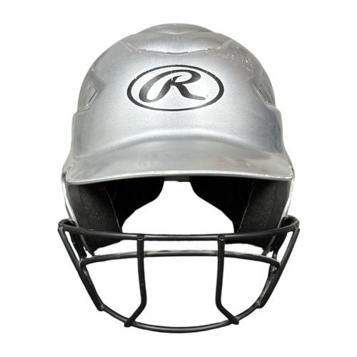 Vist Large View of Product Image Which is Used Rawlings RCFH Batting Helmet w/Mask Grey Medium