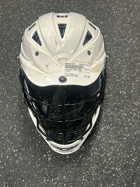 Vist Large View of Product Image Which is Used Cascade CPXR 2020 Lacrosse Helmet White Fits all