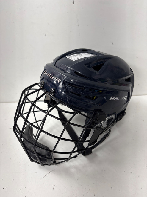 Vist Large View of Product Image Which is Used Bauer RE-AKT 150 NO CSA Helmet Cage Combo Navy Blue SM