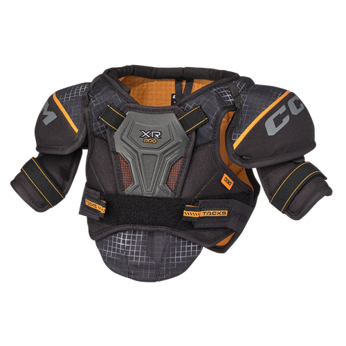 Vist Large View of Product Image Which is For young players who attack every shift with confidence, the CCM TACKS XR PRO youth shoulder pads deliver elite-level protection without holding back movement.