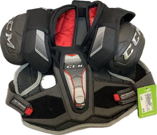 Vist Large View of Product Image Which is Used CCM JETSPEED FT 390 Junior Shoulder Pads MD