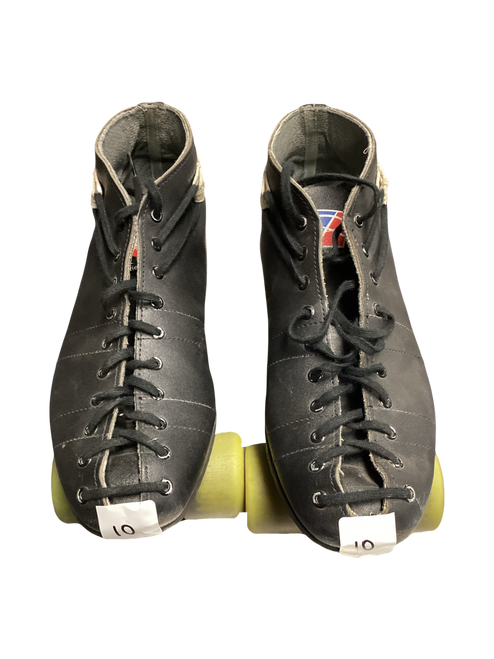 Vist Large View of Product Image Which is Used Riedell USA Senior Roller Quad Skates Black Senior 10