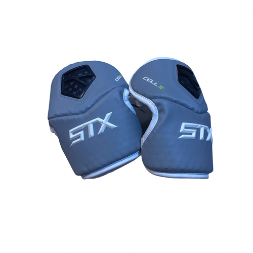 Vist Large View of Product Image Which is Used STX CELL IV Lacrosse Arm Pads/Guards White LG