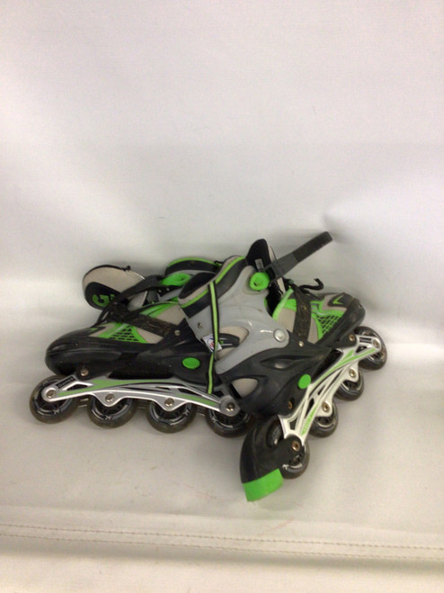 Vist Large View of Product Image Which is Used GONEX ROLLER SKATES Junior Rec Fitness Skates Green Adjustable