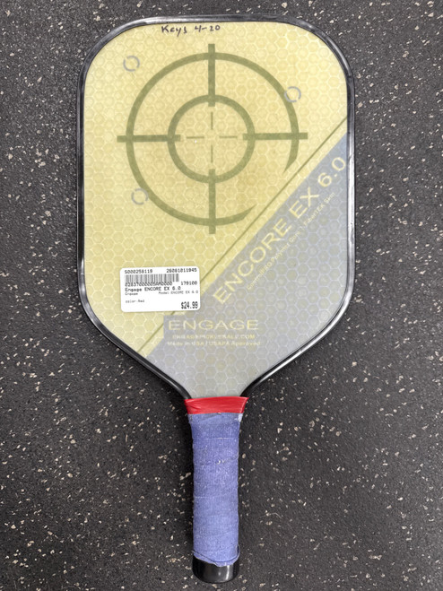 Vist Large View of Product Image Which is Used Engage ENCORE EX 6.0 Pickleball Racquet Red