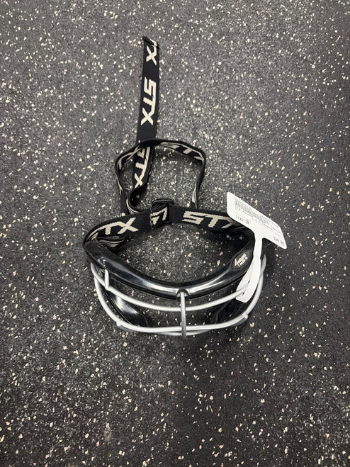 Vist Large View of Product Image Which is Used STX 4SIGHT + S GOGGLE Lacrosse Facial Protect Black Senior