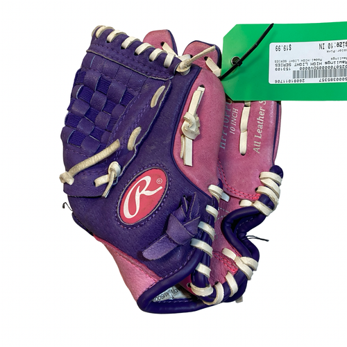 Vist Large View of Product Image Which is Used Rawlings HIGH LIGHT SERIES BB/SB Glove RH Throw Pink 10"