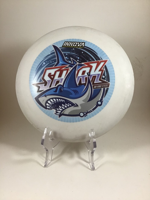 Vist Large View of Product Image Which is Used Innova DX SHARK Disc Golf Mid Range White 155g