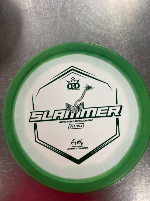 Vist Large View of Product Image Which is Used Dynamic Discs SLAMMER Disc Golf Putter Green