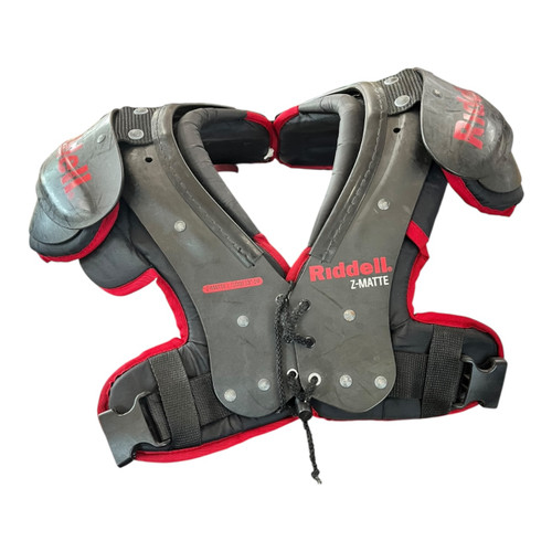Vist Large View of Product Image Which is Used Riddell Z-MATTE FB Shoulder Pads Black LG