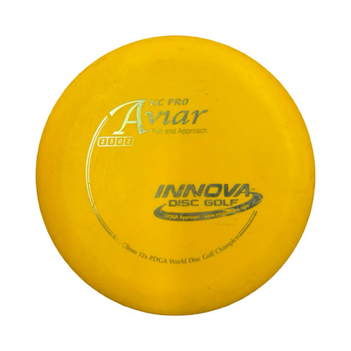 Vist Large View of Product Image Which is Used Innova KC Pro Aviar Disc Golf Putter Yellow