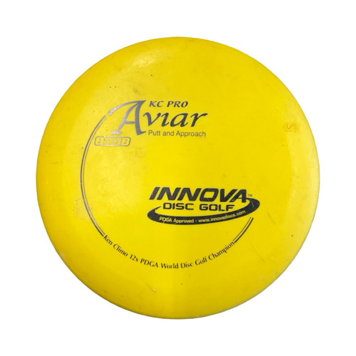 Vist Large View of Product Image Which is Used Innova KC PRO AVIAR Disc Golf Putter Yellow