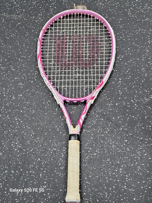 Vist Large View of Product Image Which is Used Wilson HOPE Womens Tennis Racquet Pink 4 1/4"
