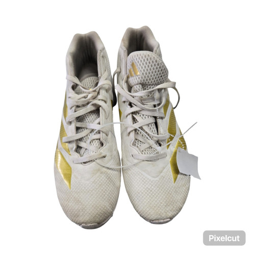 Vist Large View of Product Image Which is Used Adidas ADIZERO FOOTBALL CLEATS SZ 12 Adult FB Cleats White Senior 12