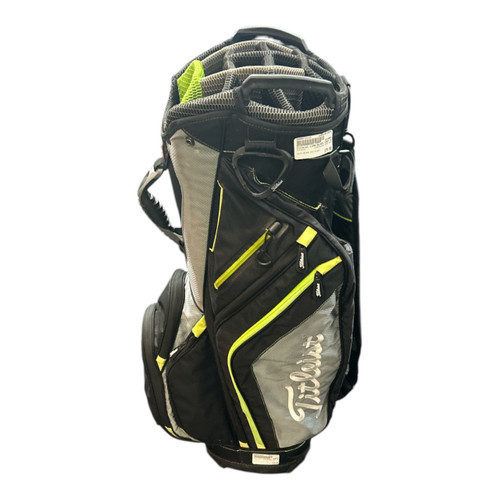 Vist Large View of Product Image Which is Used Titleist LIME/BLACK CART BAG Mens Cart Bag Black And Green