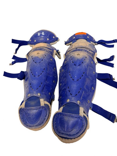 Vist Large View of Product Image Which is Used Under Armour Victory Series UALG-YVS Youth Baseball Catchers Leg Guards Royal Blue