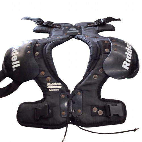 Vist Large View of Product Image Which is Used Riddell QUEST YOUTH SMALL FB Shoulder Pads Black SM