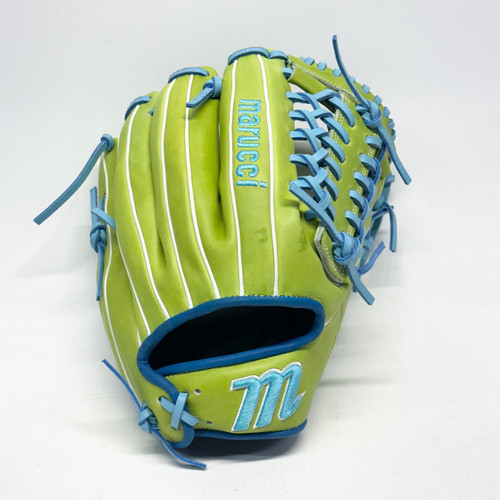 Vist Large View of Product Image Which is Used Marucci ASCENSION SERIES.04 BB/SB Glove RH Throw Lime Green 11 3/4"
