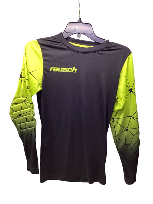 Vist Large View of Product Image Which is Used Reusch YTH LRG GOALIE SHIRT Soccer Goalie Top Yth Black And Neon Green LG