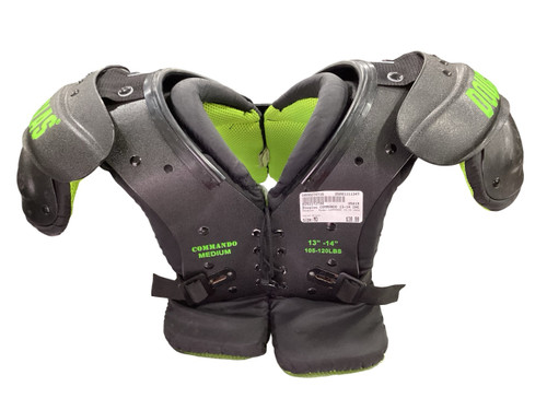 Vist Large View of Product Image Which is Used Douglas COMMANDO 13-14 INCH FB Shoulder Pads Black MD