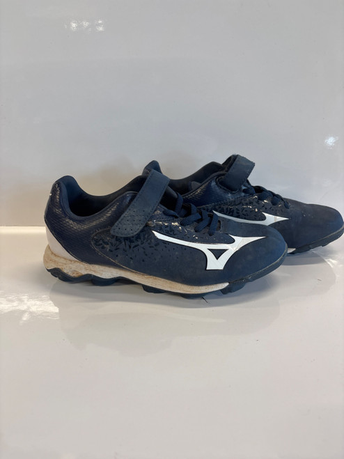 Vist Large View of Product Image Which is Used Mizuno BBALL CLEATS BB/SB Cleats Navy Blue Junior 03.5
