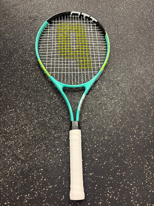 Vist Large View of Product Image Which is Used Prince THUNDER Womens Tennis Racquet Teal 4 1/8"