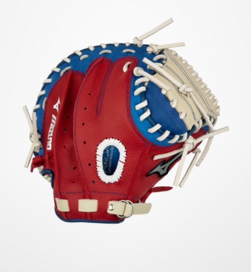 Vist Large View of Product Image Which is New PROSPECT 32.5IN RHT YOUTH BASEBALL CATCHER MITT RED/BLUE