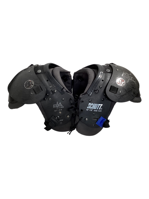 Vist Large View of Product Image Which is Used Schutt Junior BLOCKER Football Shoulder Pads Black 
