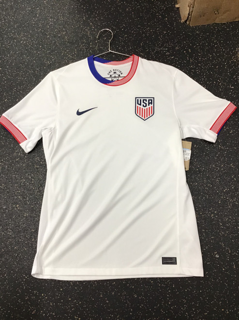Vist Large View of Product Image Which is NEW Nike USA JERSEY Soccer Top Adt White/Red/Navy MD