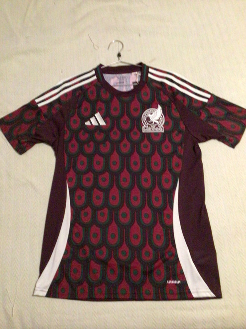 Vist Large View of Product Image Which is NEW Adidas MEXICO JERSEY Soccer Top Adt Cardinal MD