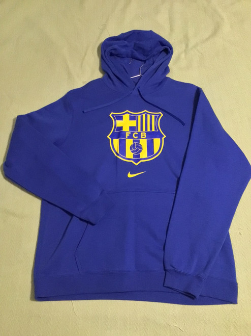 Vist Large View of Product Image Which is NEW Nike FCB FLEECE JACKET Soccer Top Adt Royal Blue And Yellow XL