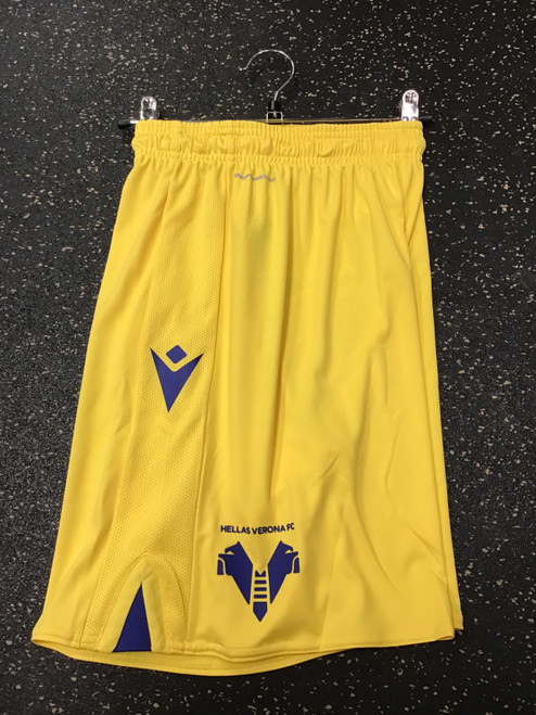 Vist Large View of Product Image Which is NEW MACRON HELLAS VERONA SHORTS Soccer Shorts Adt Yellow LG