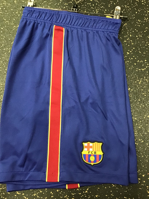 Vist Large View of Product Image Which is NEW Nike FCB SHORTS Soccer Shorts Adt Navy Blue And Red LG