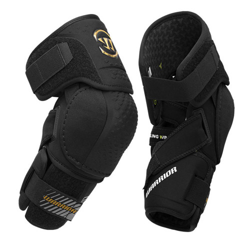 Vist Large View of Product Image Which is Warrior Alpha LT Senior Hockey Elbow Pads, Black/Gold