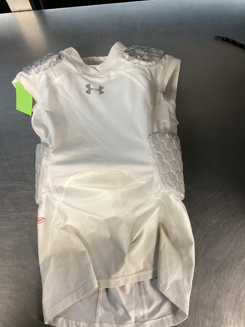 Vist Large View of Product Image Which is Used Under Armour MCDAVID HEX COMPRESSION SHIRT YTHLRGB FB Top Adult White LG