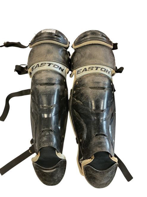 Vist Large View of Product Image Which is Used Easton GAMETIME SHINGUARDS Catchers Leg Guards Black Adult