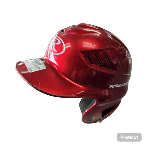 Vist Large View of Product Image Which is Used Rawlings BATTING HELMET 6 1/2-7 1/2 Batting Helmet No Mask Red One Size
