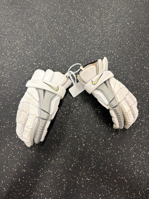 Vist Large View of Product Image Which is Used Nike VAPOR ELITE Lacrosse Gloves Mens White 14"